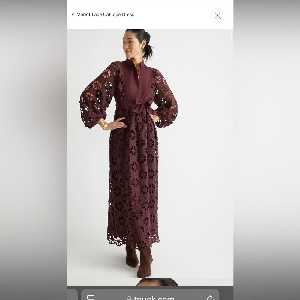 Tuckernuck Merlot Lace Calliope Dress EUC Large